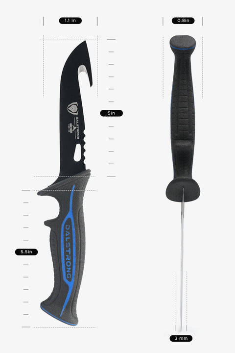 3-Piece Knife Set | Boning Knife. Hook Knife. Mini Cleaver | Night Shark Series | NSF Certified | Dalstrong ©