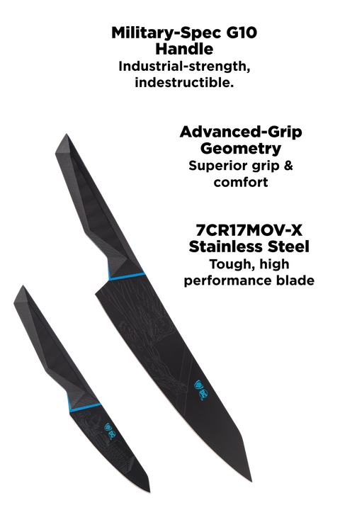 2 Piece Set | 8 Chef's Knife & 3.75 Paring Knife | Batman™ Edition | Shadow Black Series | Dalstrong ©