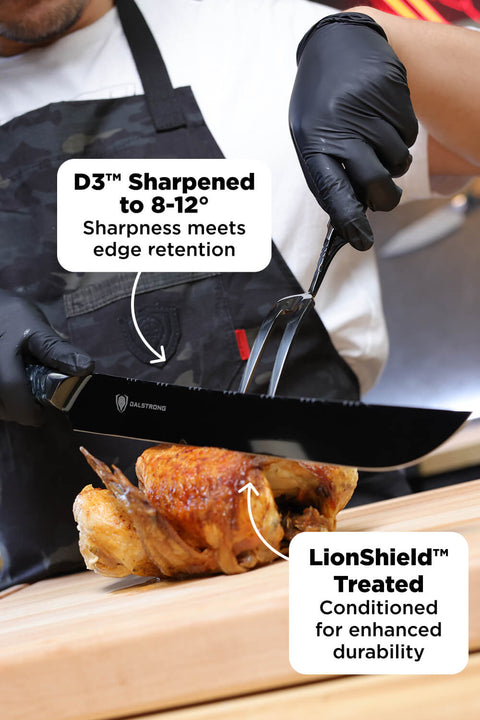 3 Piece Set | Slicing Knife. Fillet Knife & Meat Fork | Valhalla Series | Ravenstone Edition | Dalstrong ©