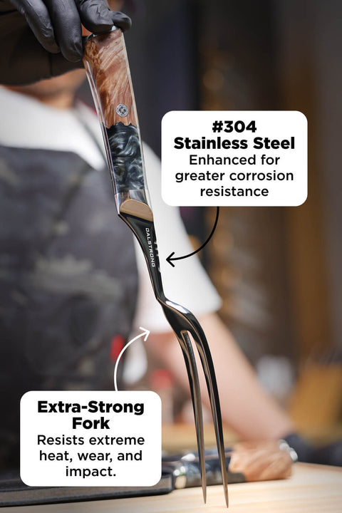 3 Piece Set | Slicing Knife. Fillet Knife & Meat Fork | Valhalla Series | Ravenstone Edition | Dalstrong ©