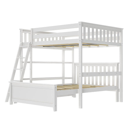 Classic Full/Full L-Shaped Bunk Bed + Bookcase