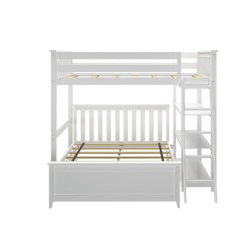 Classic Full/Full L-Shaped Bunk Bed + Bookcase
