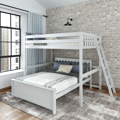 Classic Full/Full L-Shaped Bunk Bed + Ladder on End