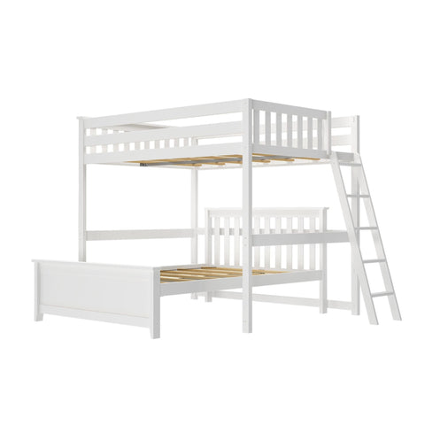 Classic Full/Full L-Shaped Bunk Bed + Ladder on End