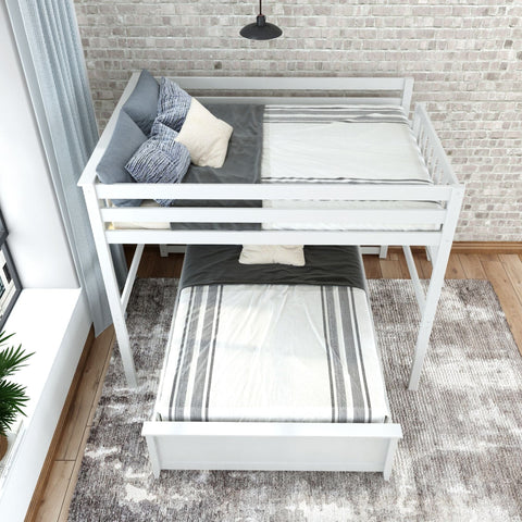 Classic Full/Full L-Shaped Bunk Bed + Ladder on End