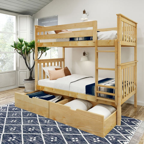 Classic Twin over Twin Bunk Bed + Underbed Storage