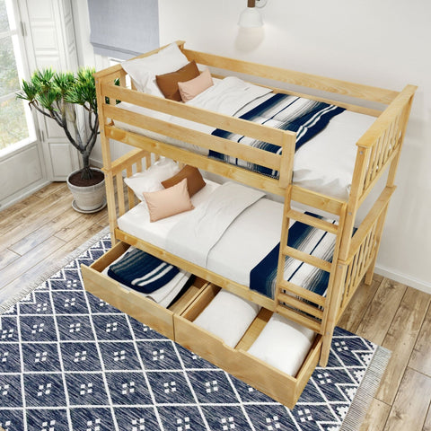 Classic Twin over Twin Bunk Bed + Underbed Storage