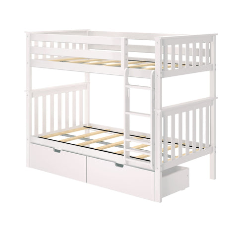 Classic Twin over Twin Bunk Bed + Underbed Storage