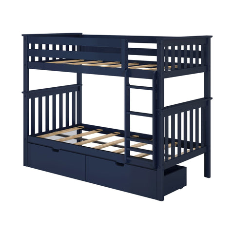 Classic Twin over Twin Bunk Bed + Underbed Storage
