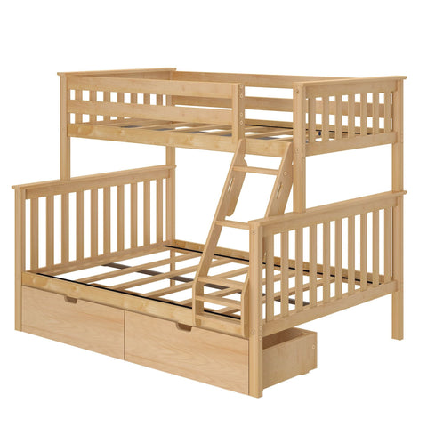 Classic Twin over Full Bunk Bed + Underbed Storage