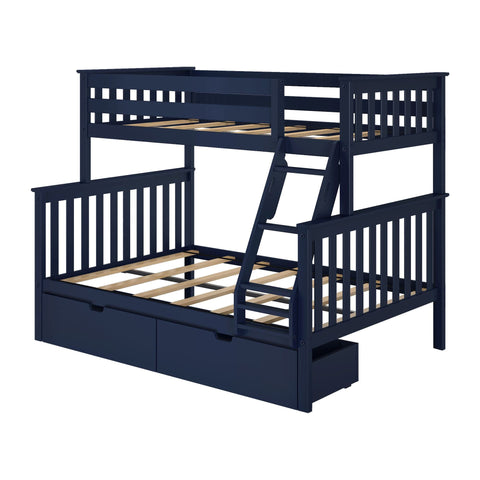 Classic Twin over Full Bunk Bed + Underbed Storage