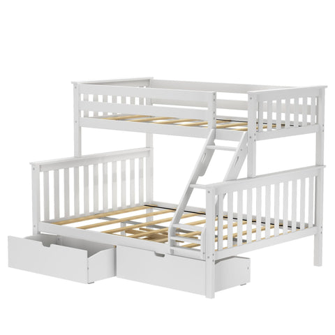 Classic Twin XL over Queen Bunk Bed + Storage Drawers