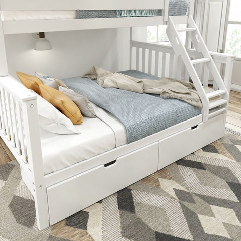 Classic Twin XL over Queen Bunk Bed + Storage Drawers