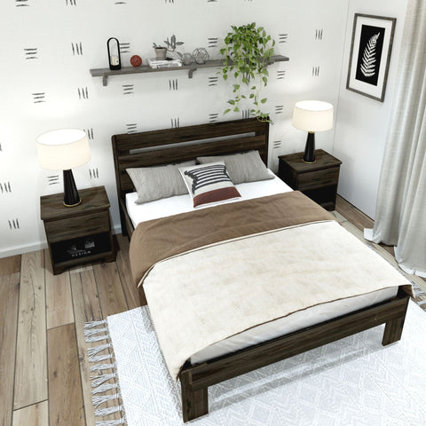 Rustic Slatted Bed - Queen