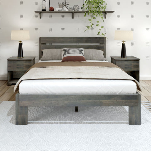 Rustic Slatted Bed - Queen