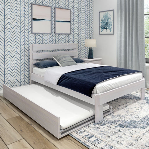 Rustic Slatted Bed + Trundle - Full