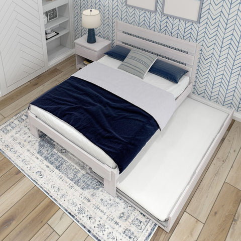 Rustic Slatted Bed + Trundle - Full