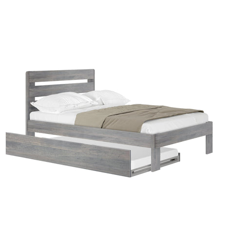 Rustic Slatted Bed + Trundle - Full