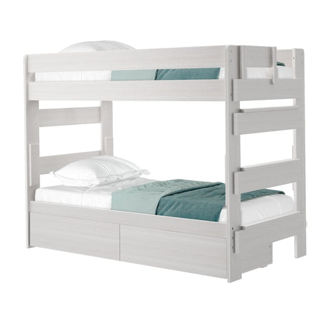 Rustic Twin over Twin Bunk Bed + Underbed Storage