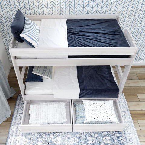 Rustic Twin over Twin Bunk Bed + Underbed Storage