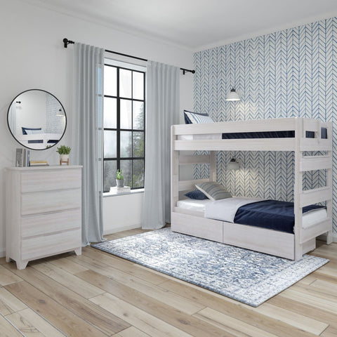 Rustic Twin over Twin Bunk Bed + Underbed Storage