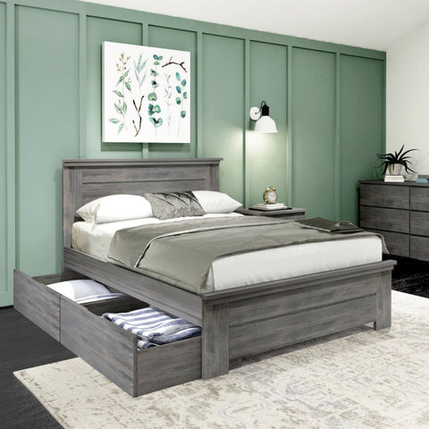 Rustic Panel Bed + Storage - Full