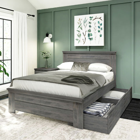 Rustic Panel Bed + Storage - Full