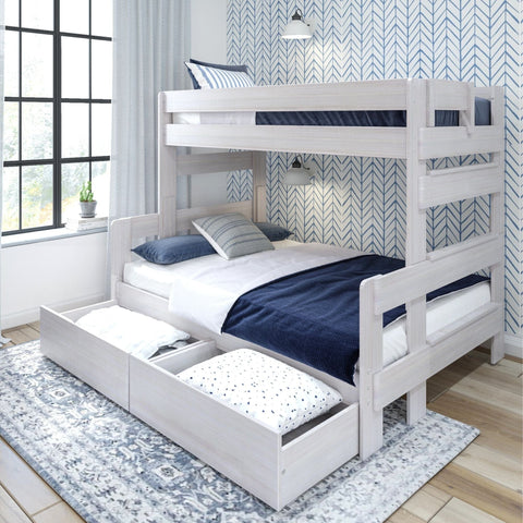 Rustic Twin over Full Bunk Bed + Underbed Storage