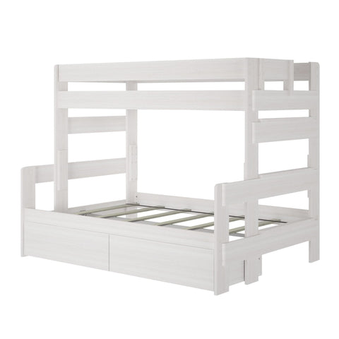 Rustic Twin over Full Bunk Bed + Underbed Storage