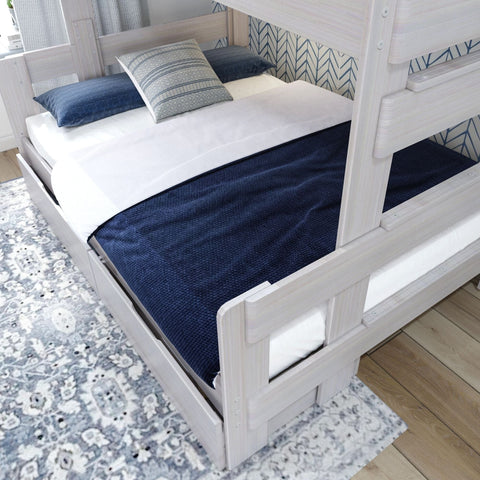 Rustic Twin over Full Bunk Bed + Underbed Storage