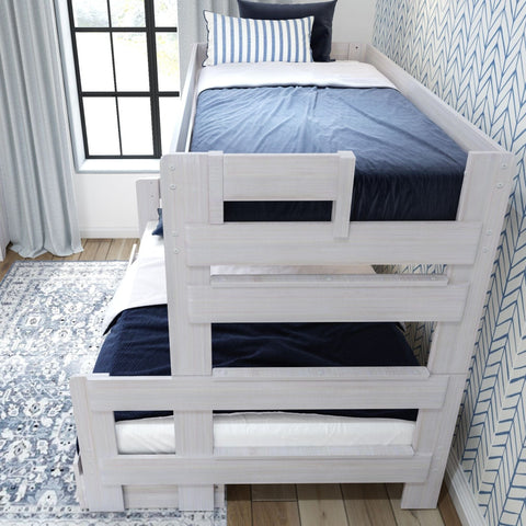 Rustic Twin over Full Bunk Bed + Underbed Storage