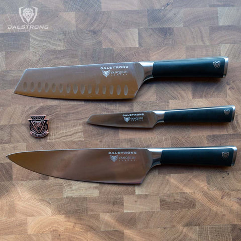 3-Piece Knife Set | Black Handle | Vanquish Series | NSF Certified | Dalstrong ©