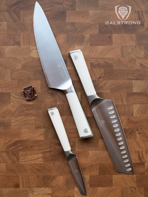 3-Piece Knife Set | White Handle | Vanquish Series | NSF Certified | Dalstrong ©